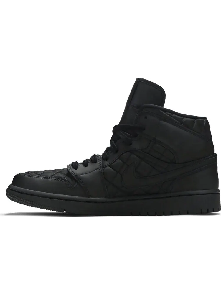 Кроссовки Wmns Air Jordan 1 Mid SE Black Quilted — изображение 3 из 8, черный
