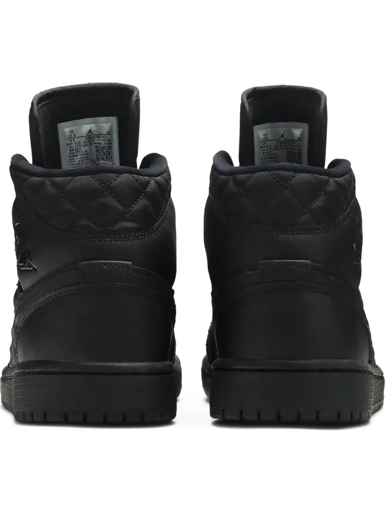 Кроссовки Wmns Air Jordan 1 Mid SE Black Quilted — изображение 6 из 8, черный