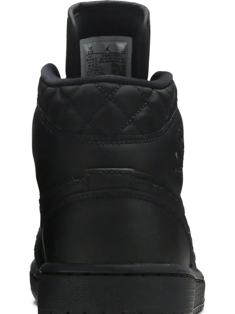 Кроссовки Wmns Air Jordan 1 Mid SE Black Quilted — изображение 7 из 8, черный