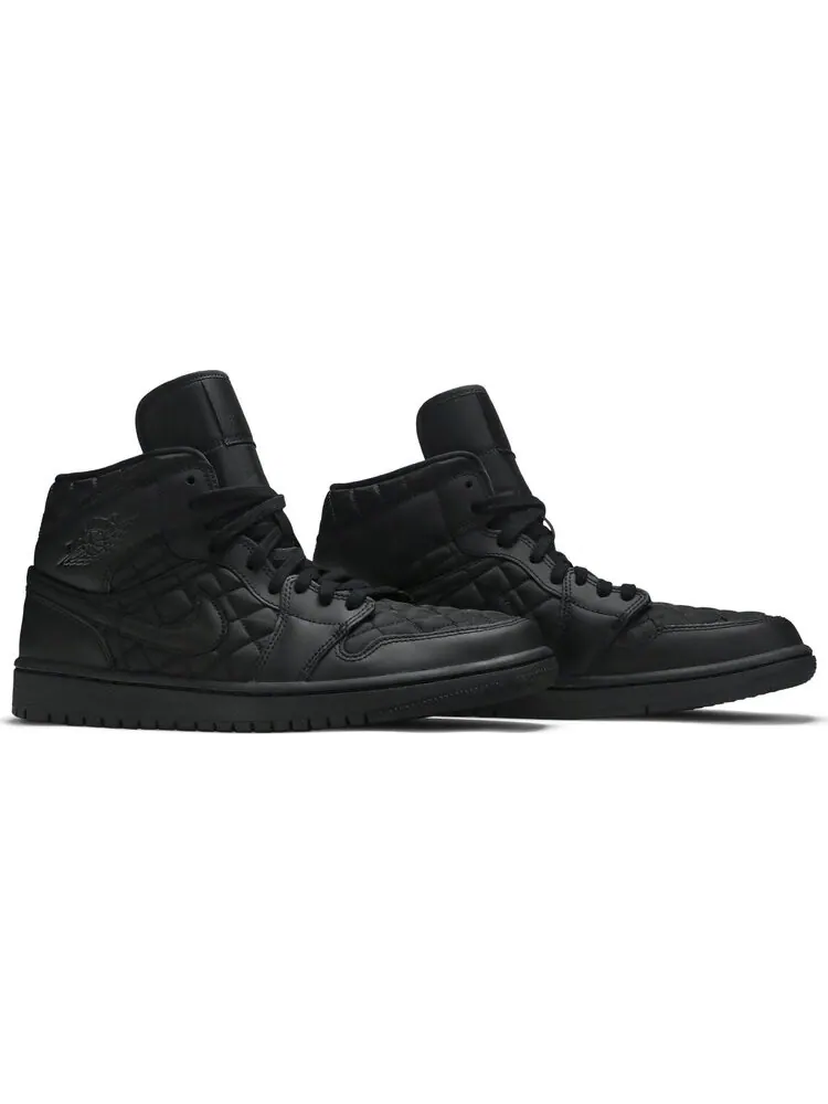 Кроссовки Wmns Air Jordan 1 Mid SE Black Quilted — изображение 8 из 8, черный