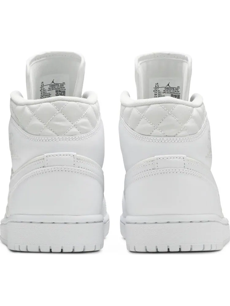 Кроссовки Wmns Air Jordan 1 Mid SE White Quilted — изображение 6 из 8, белый