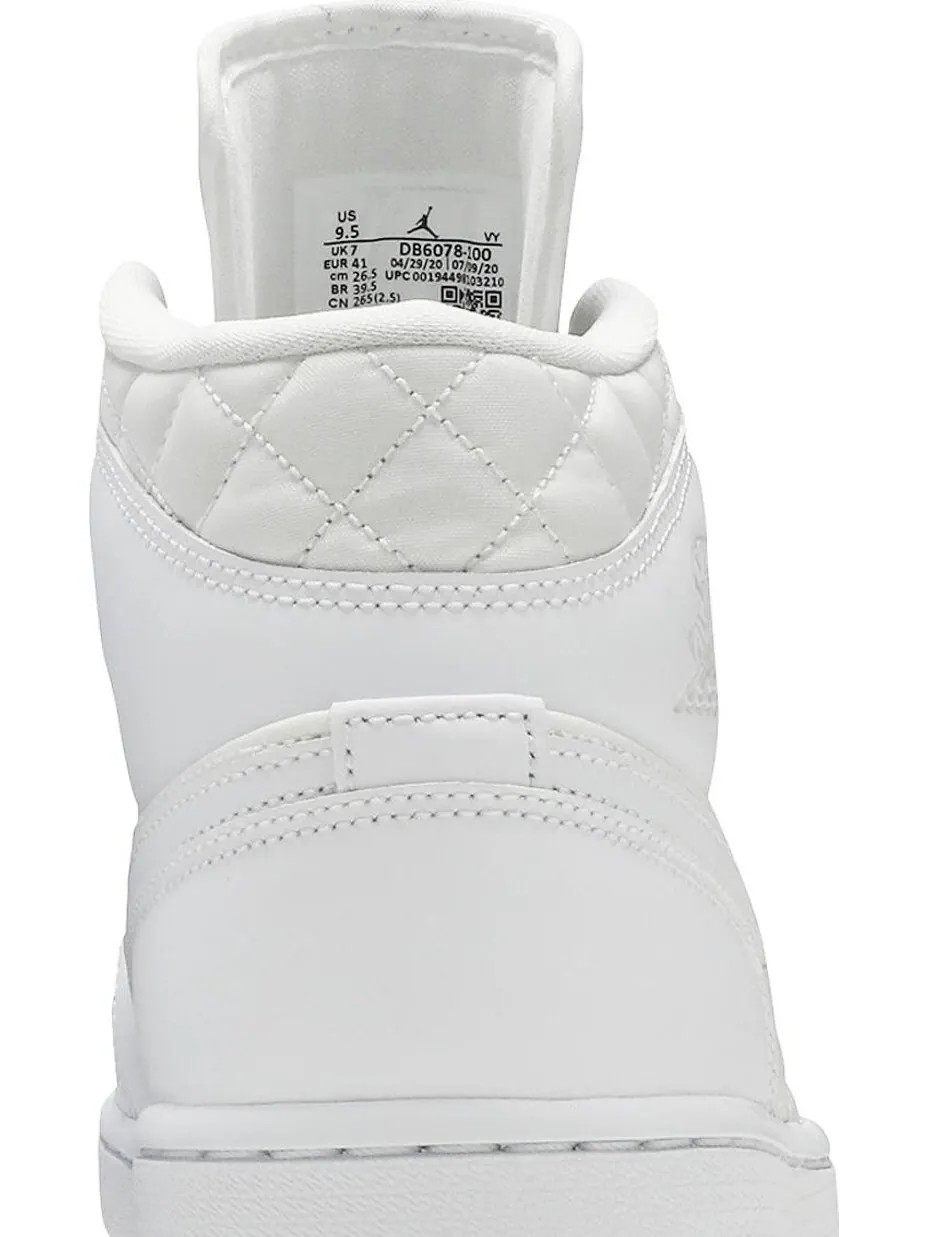 Кроссовки Wmns Air Jordan 1 Mid SE White Quilted — изображение 7 из 8, белый