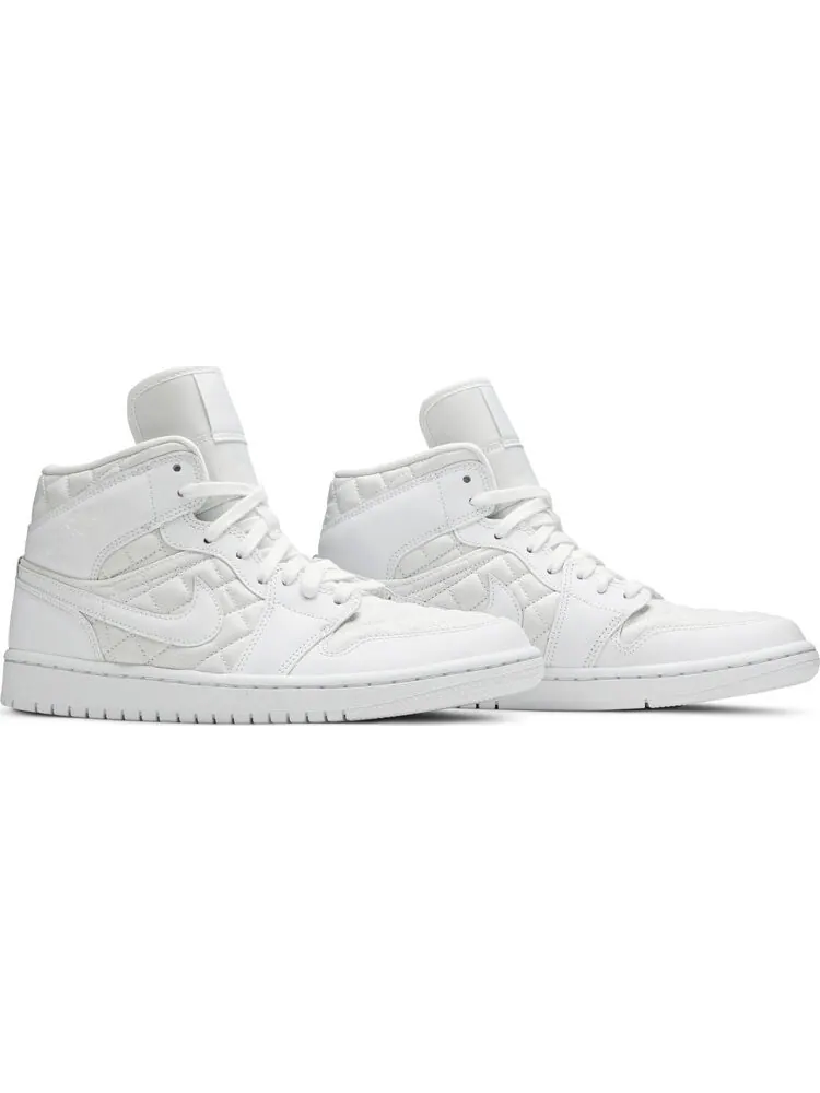 Кроссовки Wmns Air Jordan 1 Mid SE White Quilted — изображение 8 из 8, белый