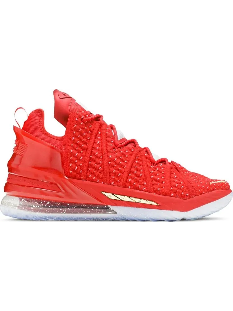 Кроссовки Nike LeBron 18 'X-Mas In LA' — изображение 1 из 8, красный