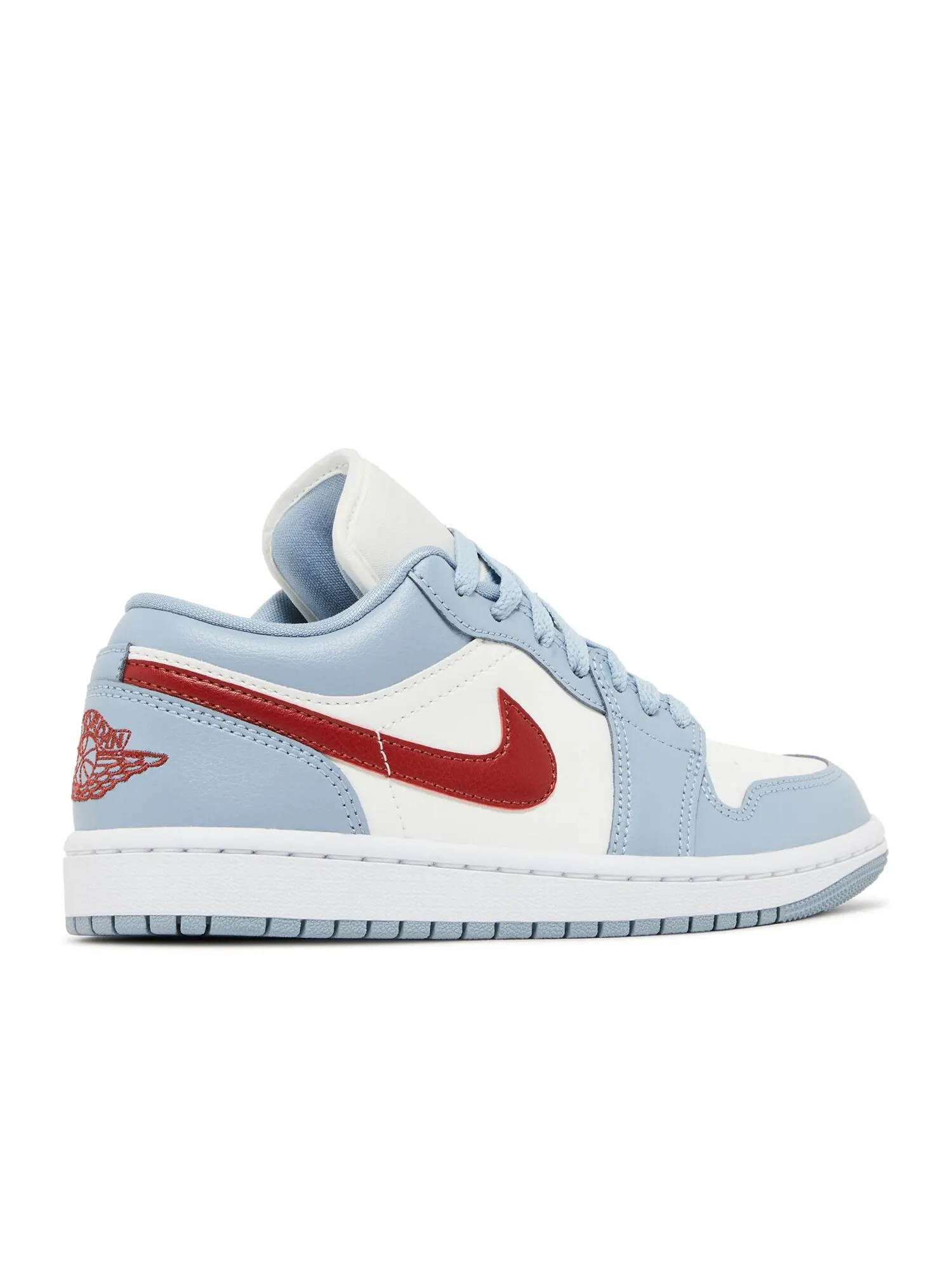 Кроссовки Air Jordan Wmns Air Jordan 1 Low 'Blue Whisper Dune Red' — изображение 3 из 4, белый
