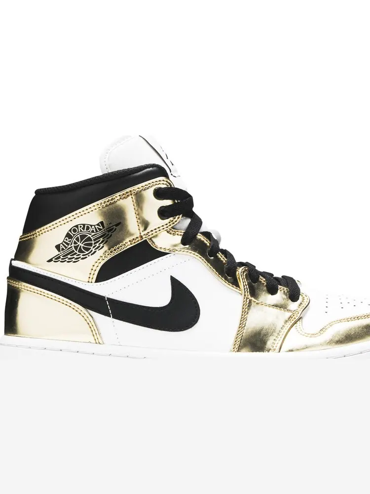 Кроссовки Air Jordan 1 Mid SE Metallic Gold — изображение 2 из 8, золото