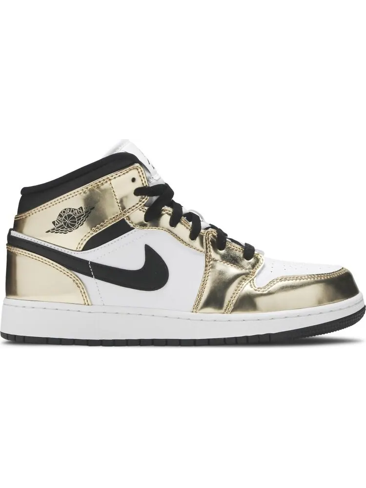 Кроссовки Air Jordan 1 Mid SE GS Metallic Gold — изображение 1 из 8, золото