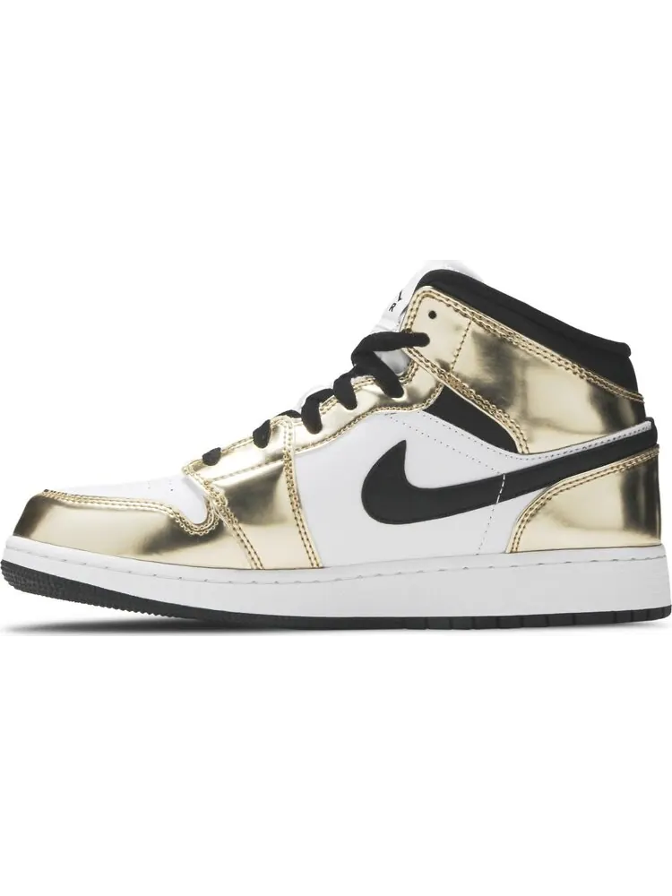 Кроссовки Air Jordan 1 Mid SE GS Metallic Gold — изображение 3 из 8, золото