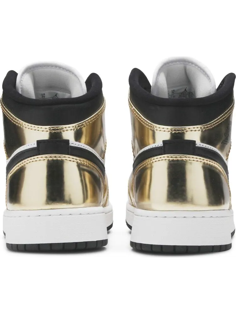 Кроссовки Air Jordan 1 Mid SE GS Metallic Gold — изображение 6 из 8, золото