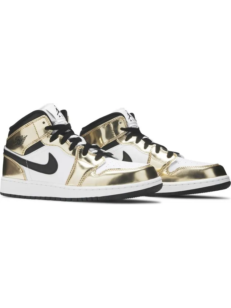 Кроссовки Air Jordan 1 Mid SE GS Metallic Gold — изображение 8 из 8, золото