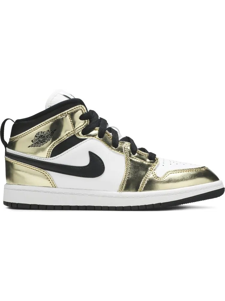 Кроссовки Air Jordan 1 Mid SE PS Metallic Gold — изображение 1 из 8, золото