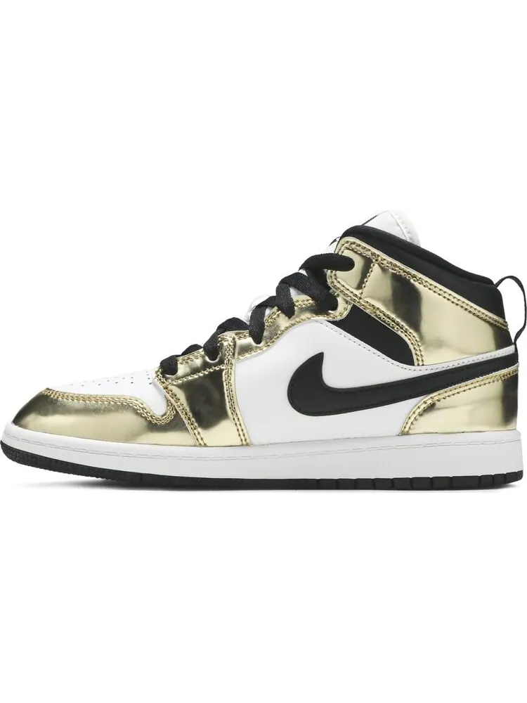 Кроссовки Air Jordan 1 Mid SE PS Metallic Gold — изображение 3 из 8, золото