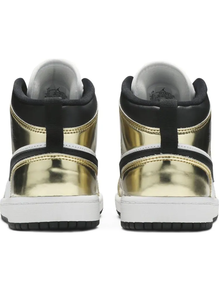 Кроссовки Air Jordan 1 Mid SE PS Metallic Gold — изображение 6 из 8, золото