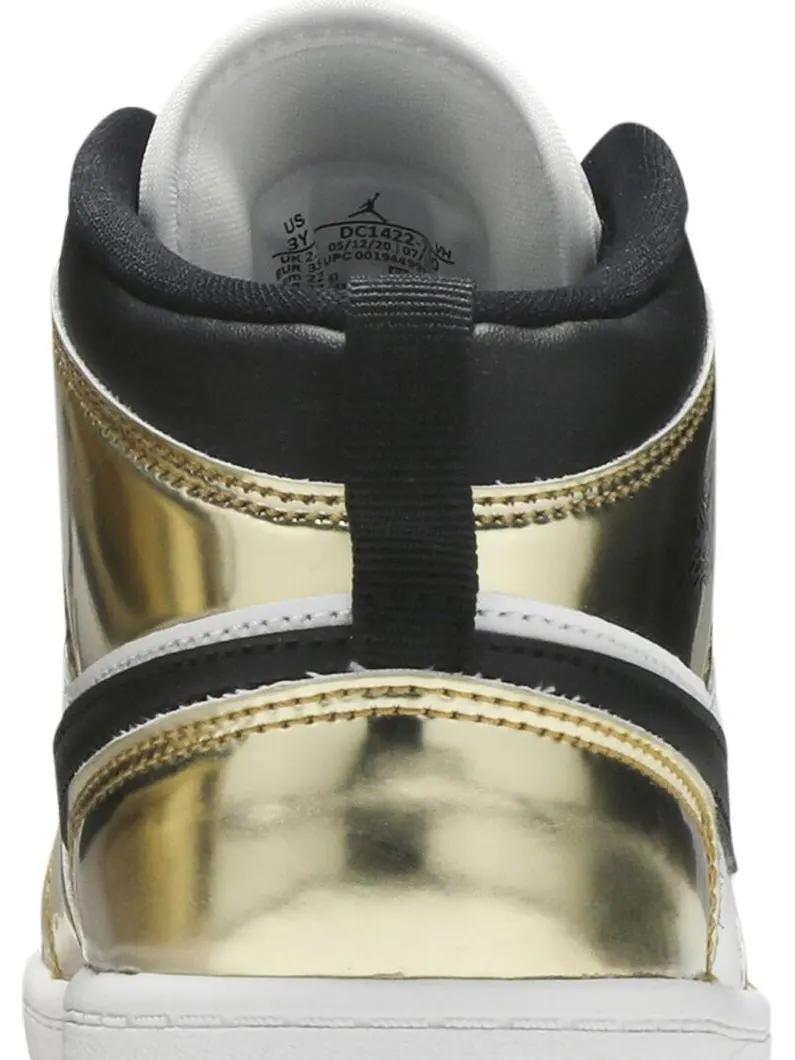 Кроссовки Air Jordan 1 Mid SE PS Metallic Gold — изображение 7 из 8, золото