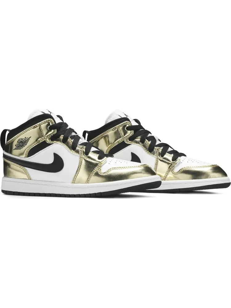 Кроссовки Air Jordan 1 Mid SE PS Metallic Gold — изображение 8 из 8, золото