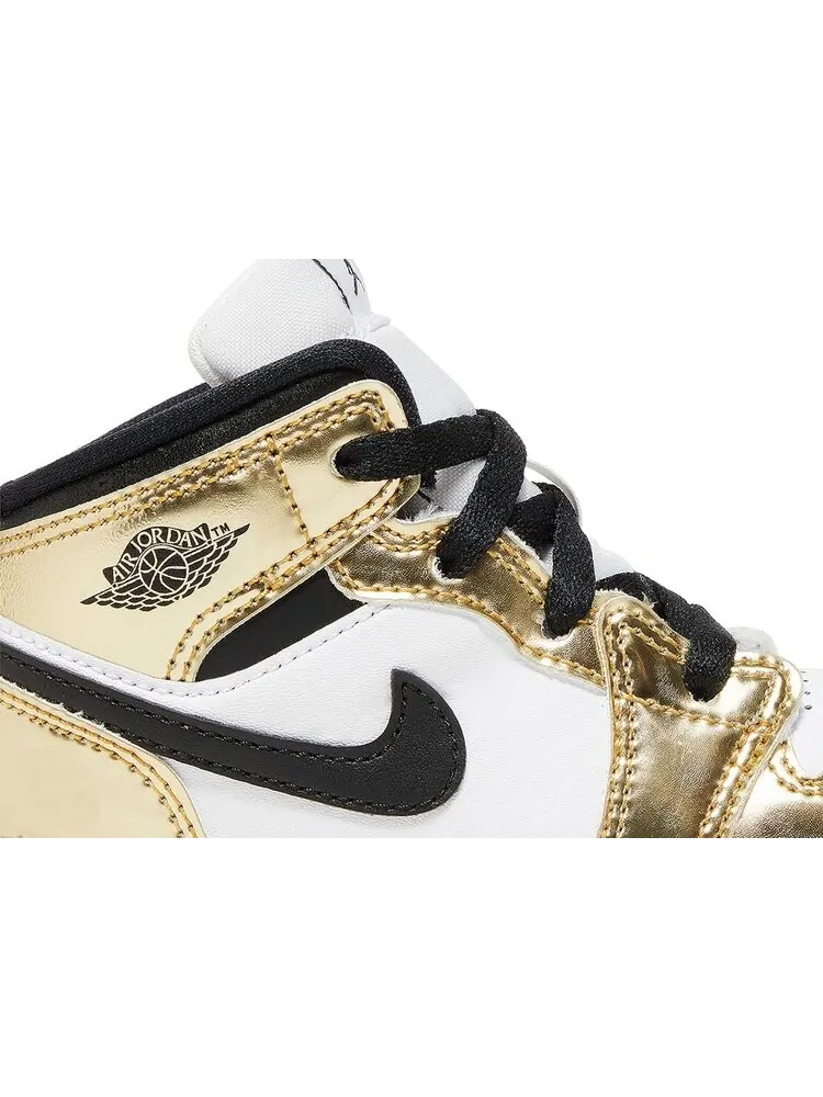 Кроссовки Air Jordan 1 Mid SE TD Metallic Gold — изображение 2 из 8, золото