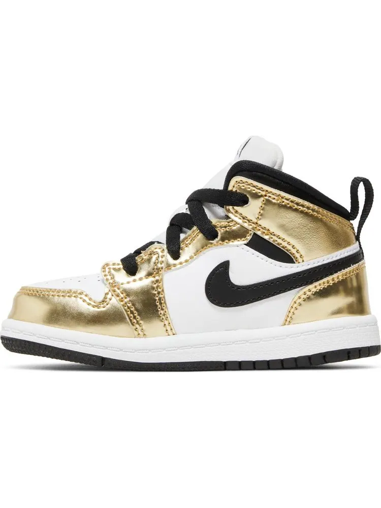 Кроссовки Air Jordan 1 Mid SE TD Metallic Gold — изображение 3 из 8, золото