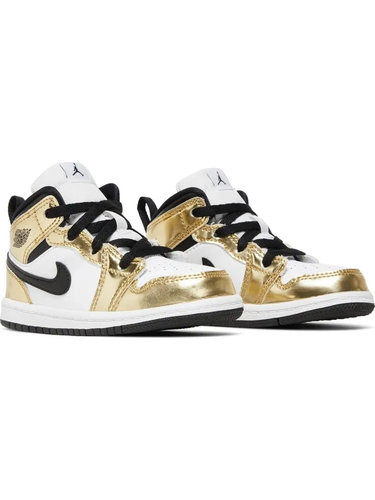 Кроссовки Air Jordan 1 Mid SE TD Metallic Gold — изображение 8 из 8, золото