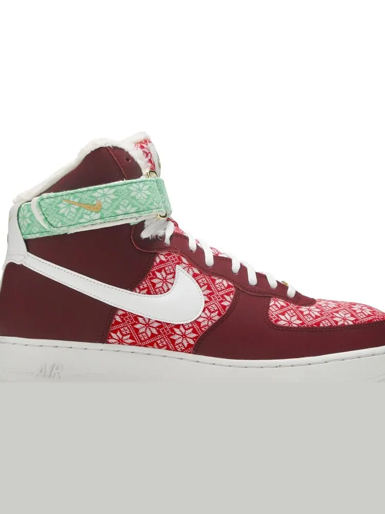 Кроссовки Nike Air Force 1 High 'Christmas Sweater' — изображение 2 из 8, красный