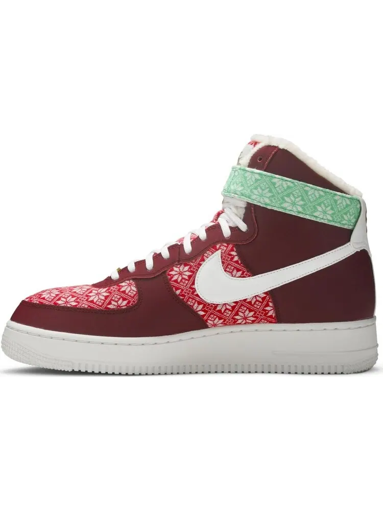 Кроссовки Nike Air Force 1 High 'Christmas Sweater' — изображение 3 из 8, красный