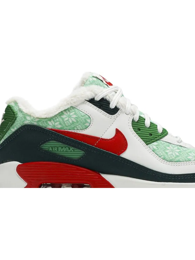 Кроссовки Nike Air Max 90 GS 'Christmas Sweater' — изображение 2 из 8, зеленый