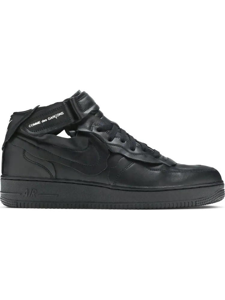Кроссовки Nike Comme des Garçons x Air Force 1 Mid 'Triple Black' — изображение 1 из 8, черный