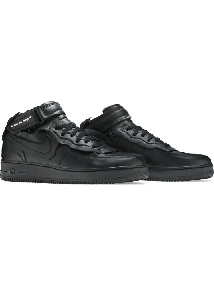 Кроссовки Nike Comme des Garçons x Air Force 1 Mid 'Triple Black' — изображение 8 из 8, черный