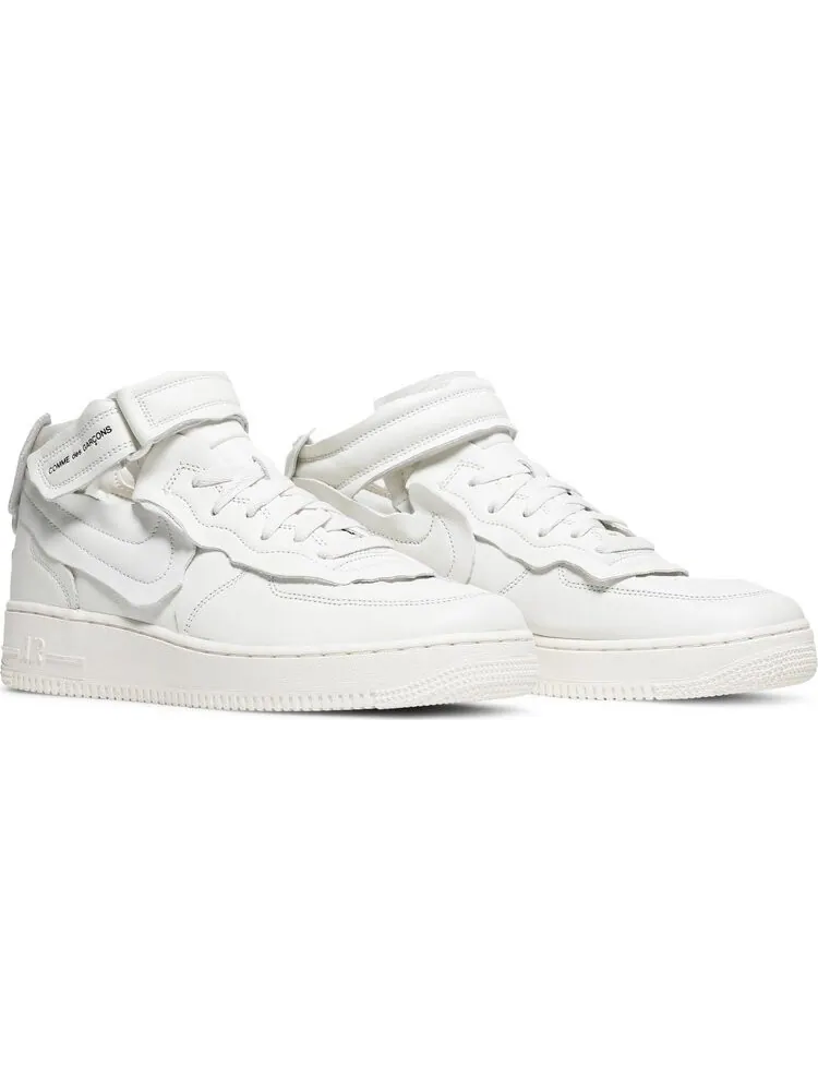 Кроссовки Nike Comme des Garçons x Air Force 1 Mid 'Triple White' — изображение 8 из 8, белый
