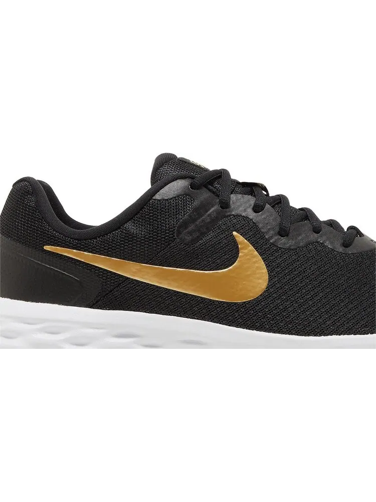 Кроссовки Nike Revolution 6 'Black Metallic Gold' — изображение 2 из 8, черный