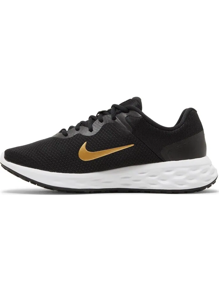 Кроссовки Nike Revolution 6 'Black Metallic Gold' — изображение 3 из 8, черный