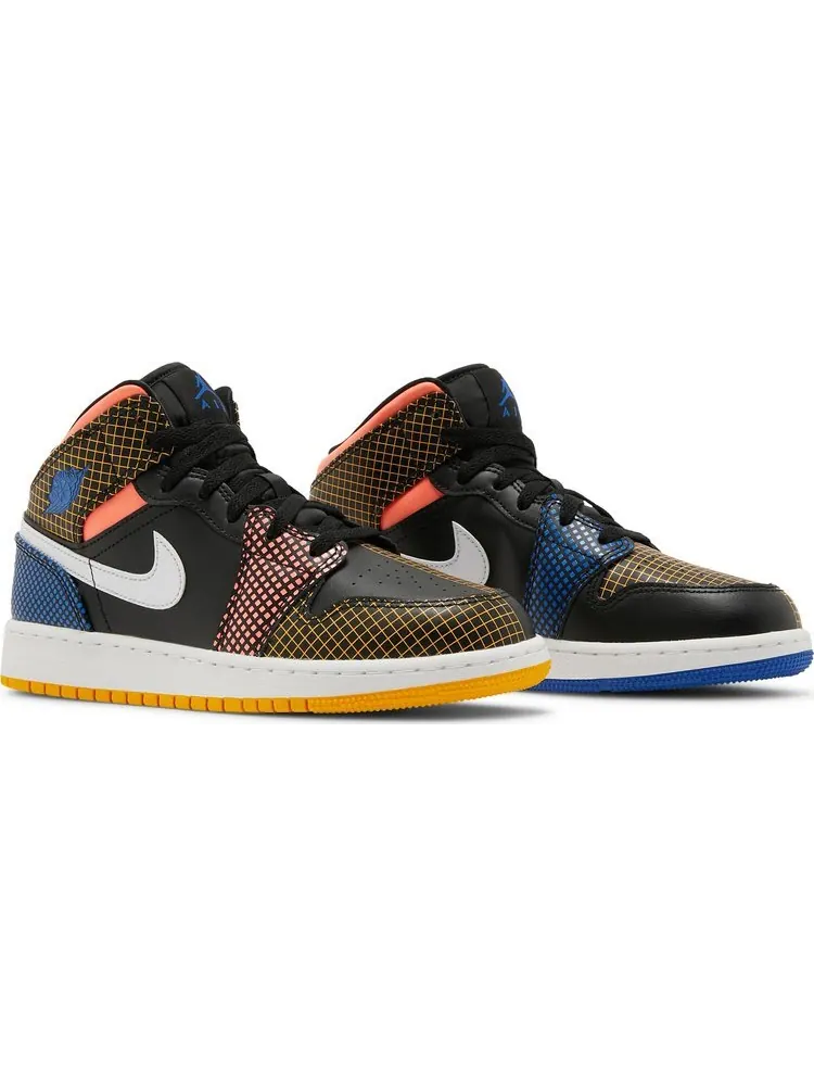 Кроссовки Air Jordan 1 Mid MMD GS Multi Grid — изображение 8 из 8, черный