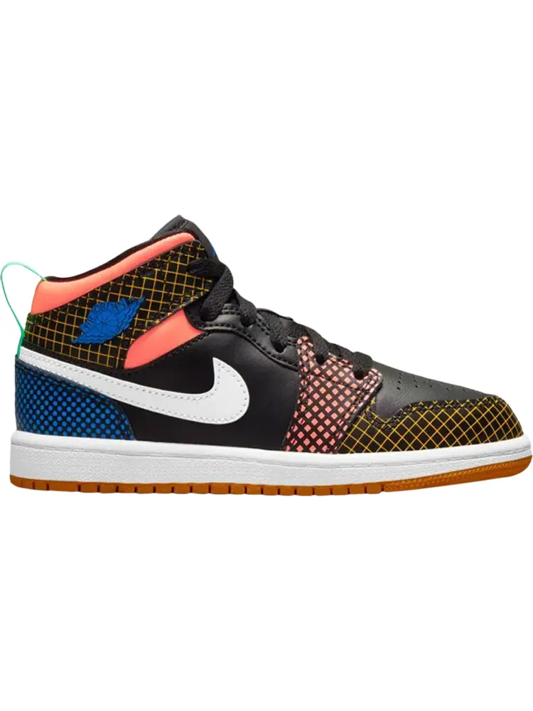 Кроссовки Air Jordan 1 Mid MMD PS Multi Grid — изображение 1 из 1, черный