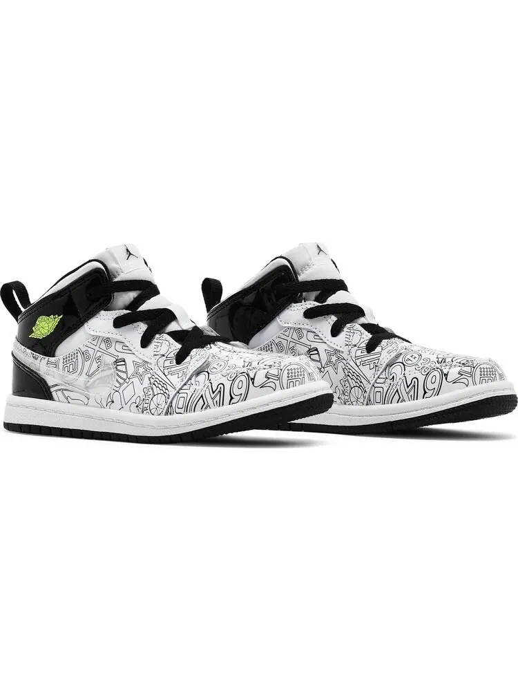 Кроссовки Air Jordan 1 Mid SE TD DIY — изображение 8 из 8, белый
