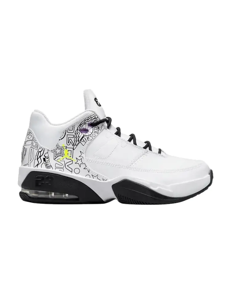 Кроссовки Air Jordan Jordan Max Aura 3 SE GS 'DIY' — изображение 1 из 1, белый/черный/фиолетовый
