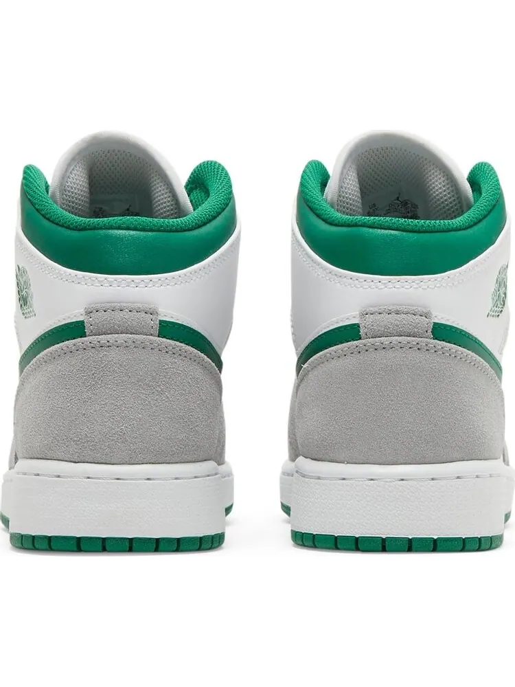 Кроссовки Air Jordan 1 Mid SE GS Grey Pine Green — изображение 6 из 8, белый