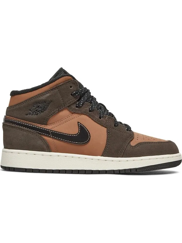 Кроссовки Air Jordan 1 Mid SE GS Earth Tone — изображение 1 из 8, коричневый