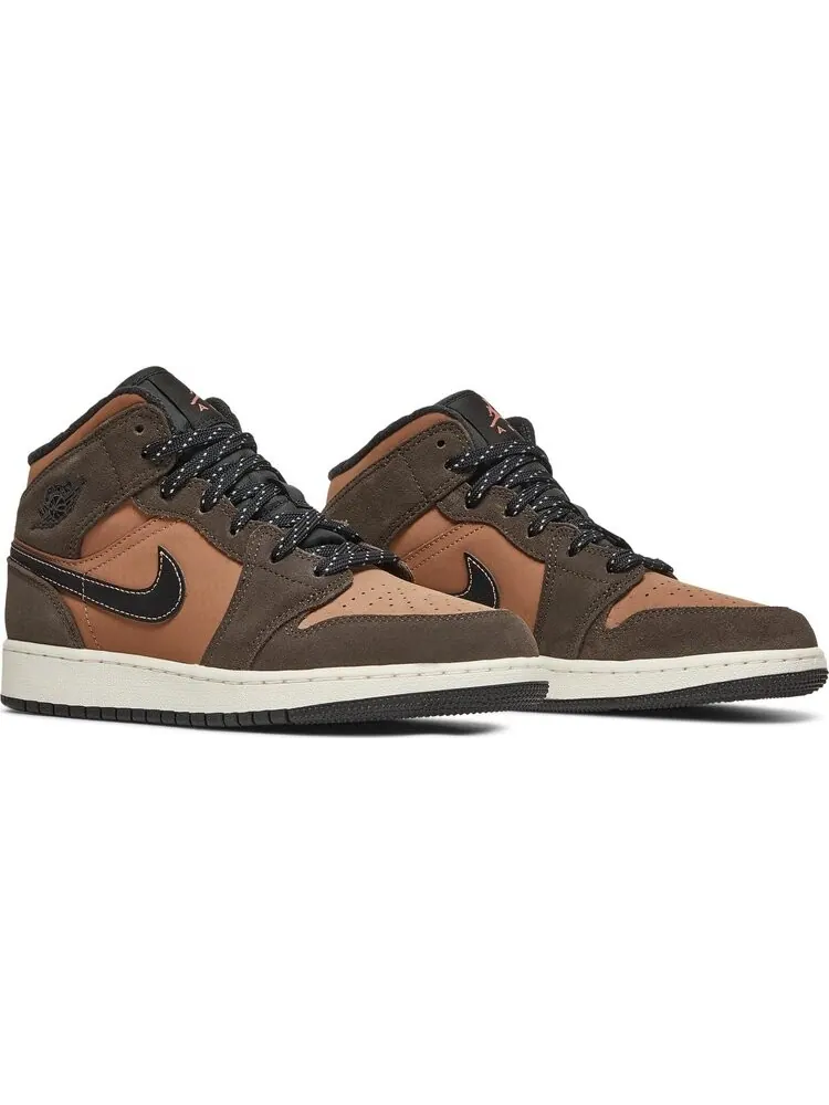 Кроссовки Air Jordan 1 Mid SE GS Earth Tone — изображение 8 из 8, коричневый