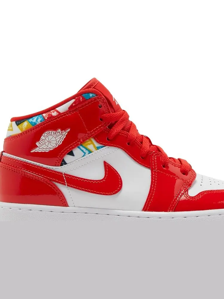 Кроссовки Air Jordan 1 Mid SE GS Barcelona Sweater — изображение 2 из 8, красный