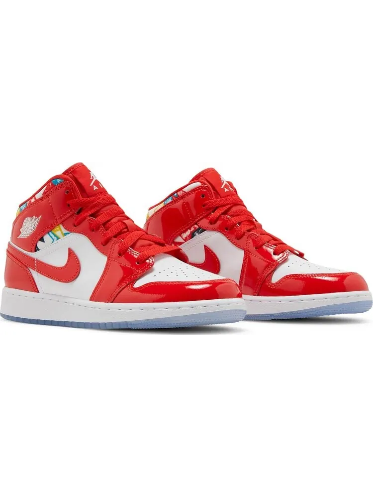 Кроссовки Air Jordan 1 Mid SE GS Barcelona Sweater — изображение 8 из 8, красный