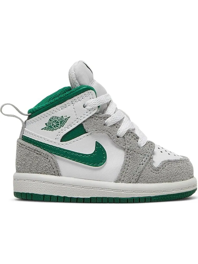 Кроссовки Air Jordan 1 Mid SE TD Grey Pine Green — изображение 1 из 8, белый