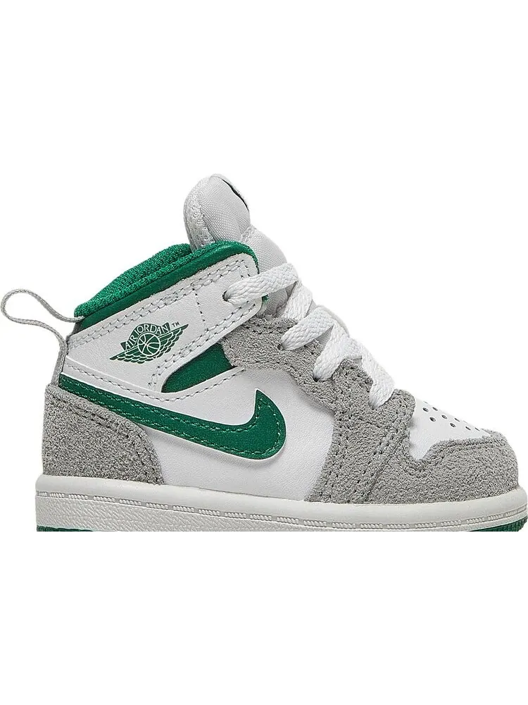 Кроссовки Air Jordan 1 Mid SE TD Grey Pine Green — изображение 2 из 8, белый