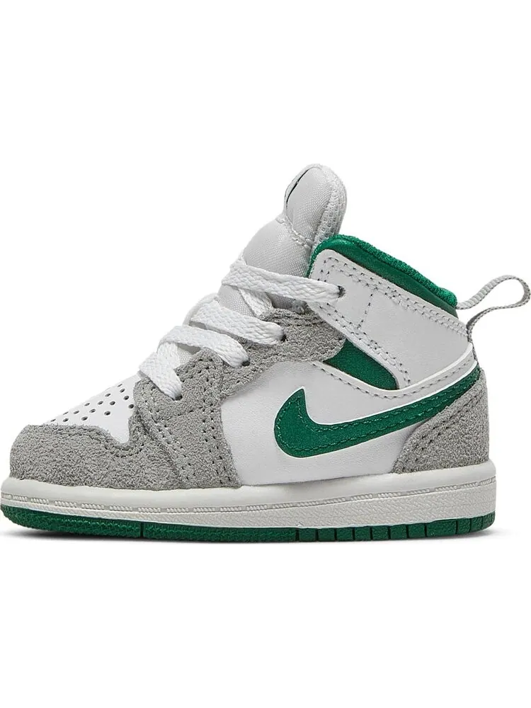 Кроссовки Air Jordan 1 Mid SE TD Grey Pine Green — изображение 3 из 8, белый
