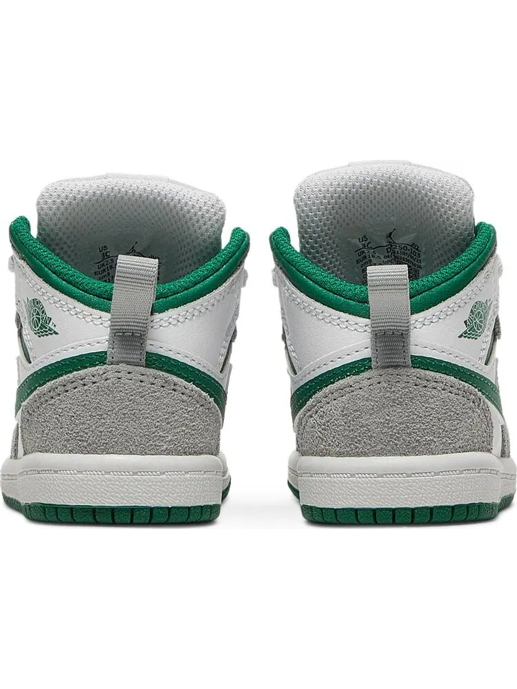 Кроссовки Air Jordan 1 Mid SE TD Grey Pine Green — изображение 6 из 8, белый