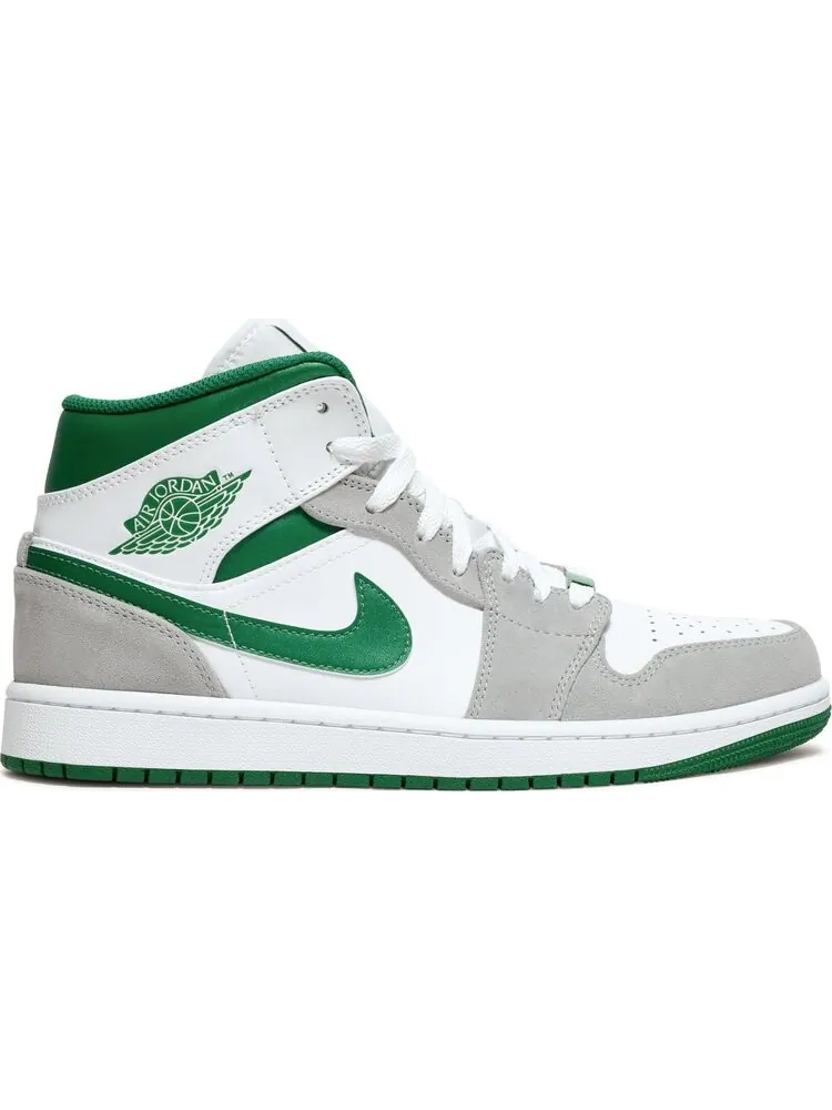 Кроссовки Air Jordan 1 Mid SE Grey Pine Green — изображение 1 из 8, белый