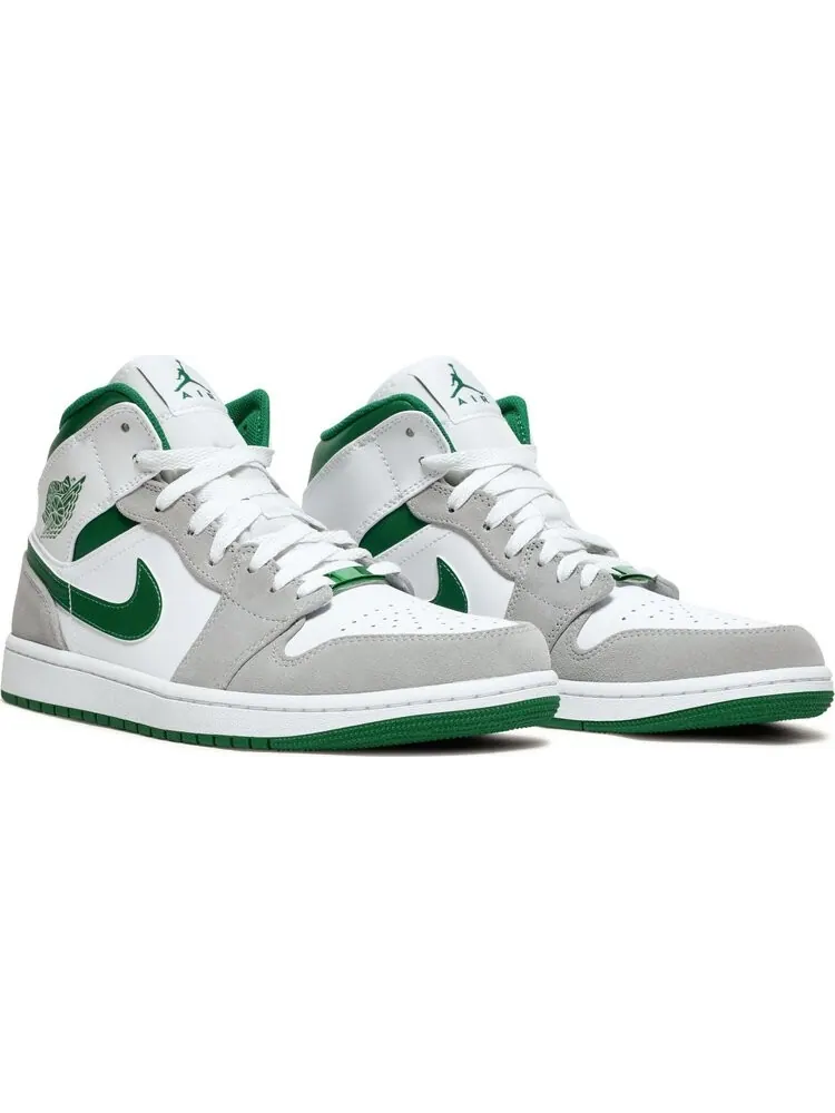Кроссовки Air Jordan 1 Mid SE Grey Pine Green — изображение 8 из 8, белый