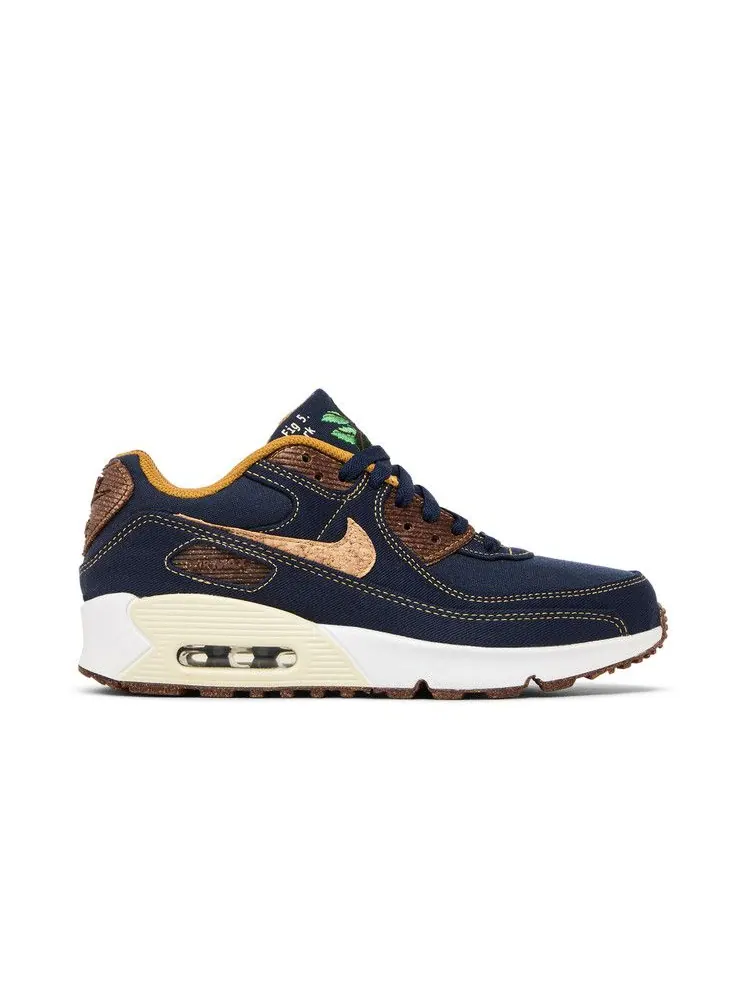 Кроссовки Nike Air Max 90 GS 'Cork - Obsidian' — изображение 2 из 9, белый