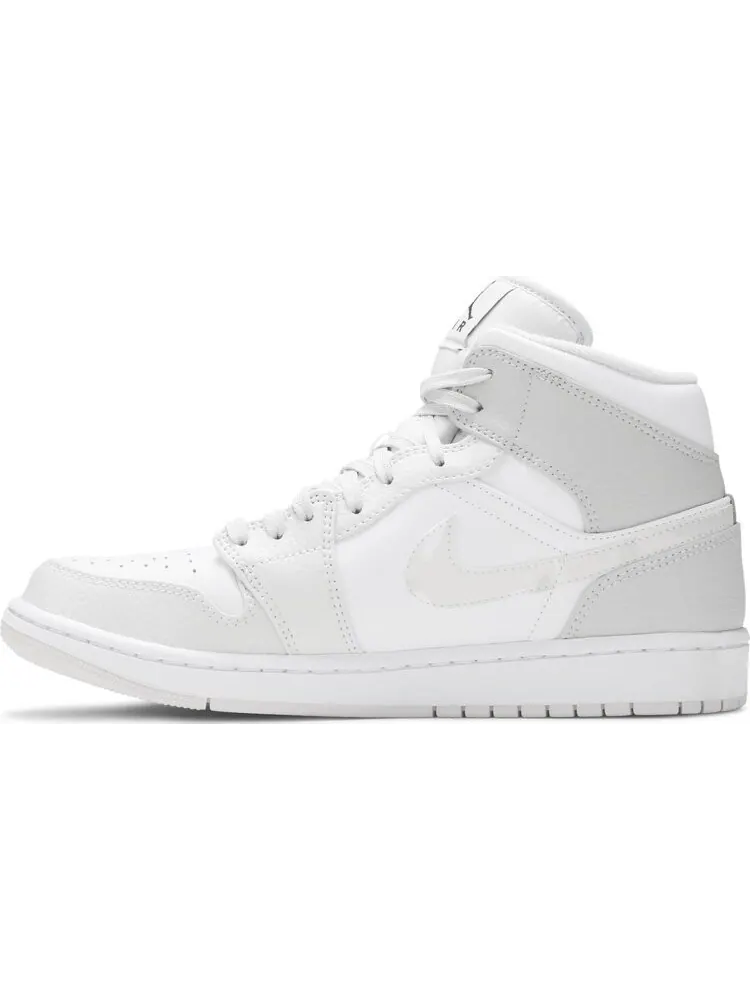 Кроссовки Air Jordan 1 Mid Swoosh Logo - Grey Camo — изображение 3 из 8, белый