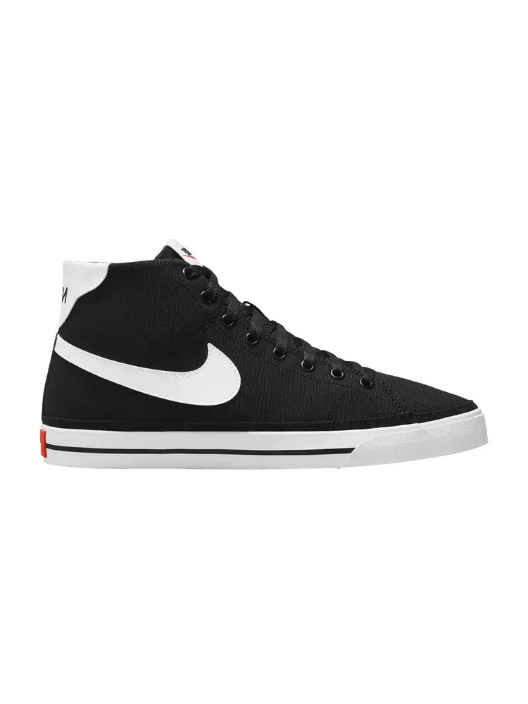 Кроссовки Nike Wmns Court Legacy Canvas Mid Black White — изображение 1 из 1, белый