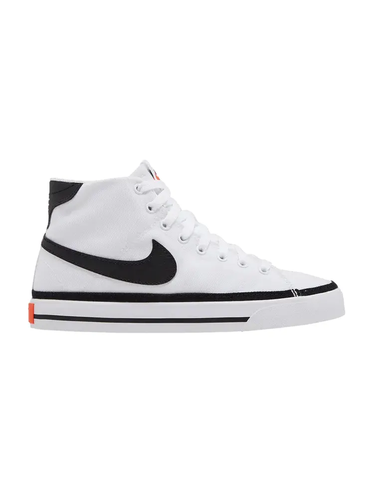 Кроссовки Nike Wmns Court Legacy Canvas Mid 'White Black' — изображение 1 из 9, белый/оранжевый/черный
