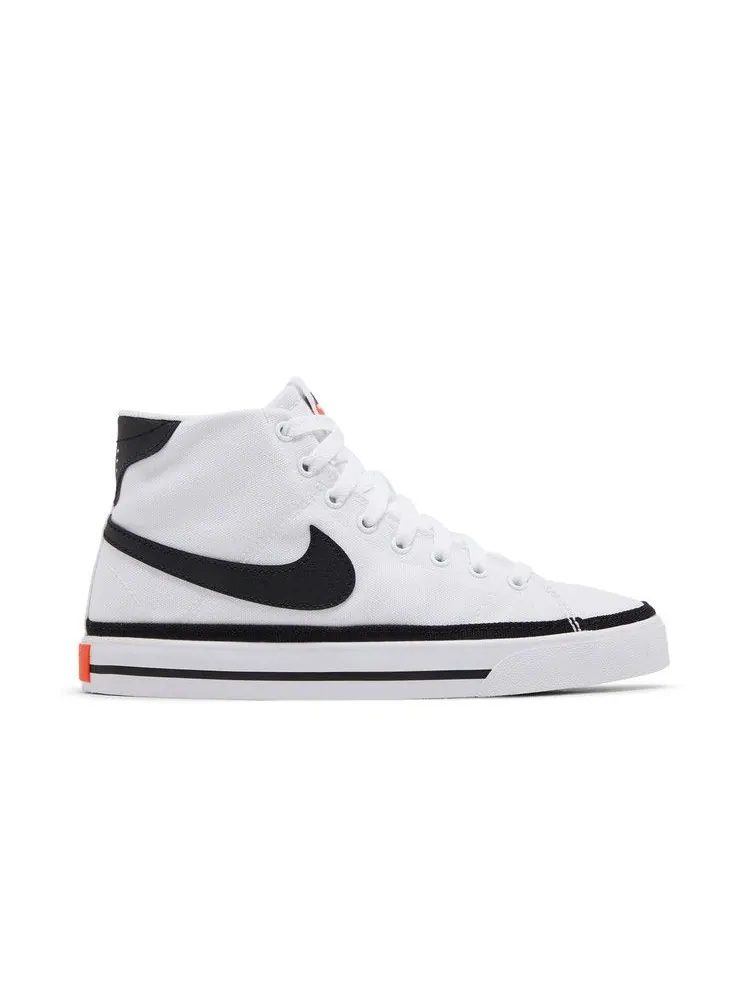 Кроссовки Nike Wmns Court Legacy Canvas Mid 'White Black' — изображение 2 из 9, белый/оранжевый/черный
